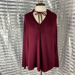 Active USA Burgundy Hooded Long Sleeve Sweater